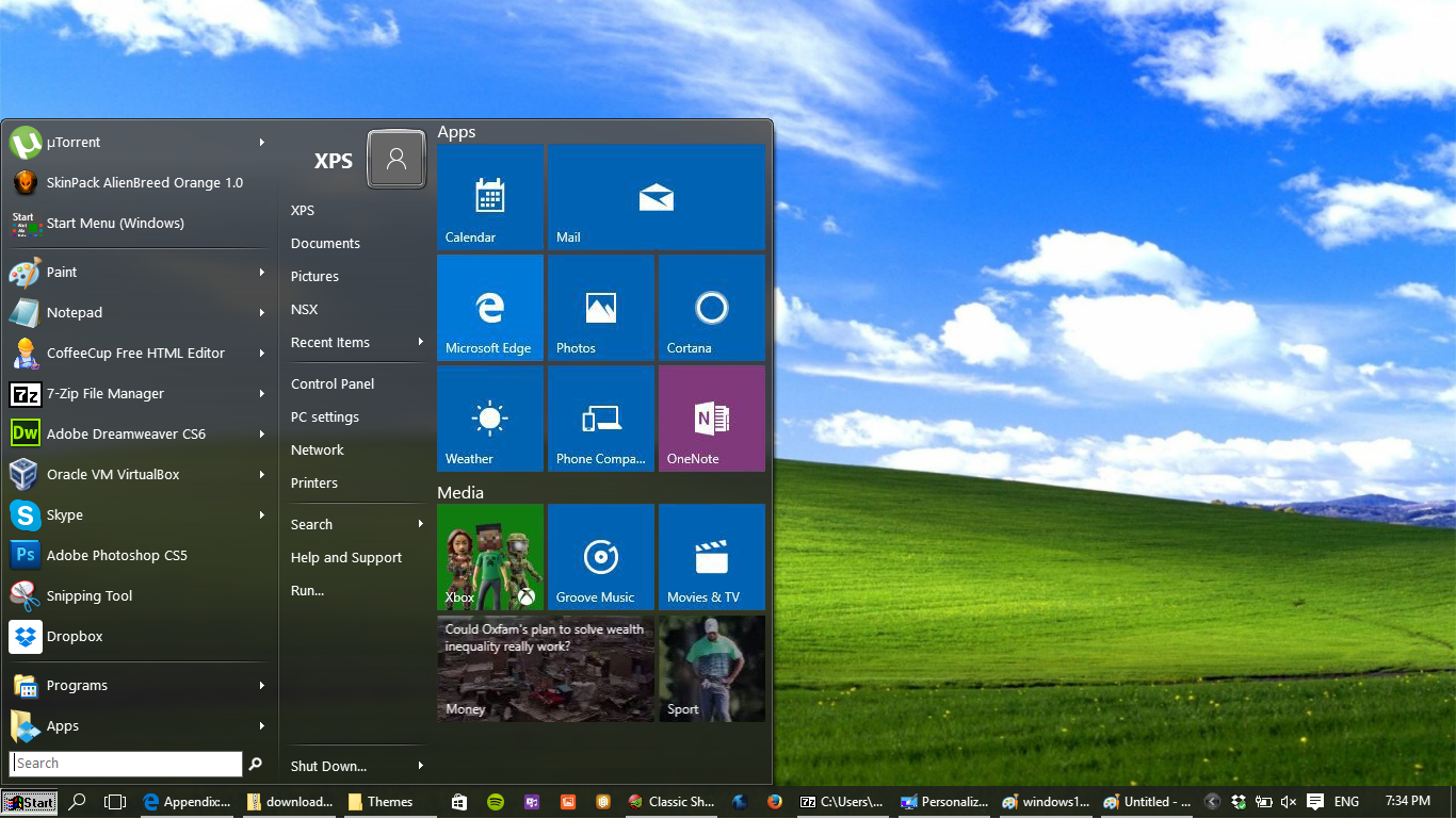 windows 8 start menu classic